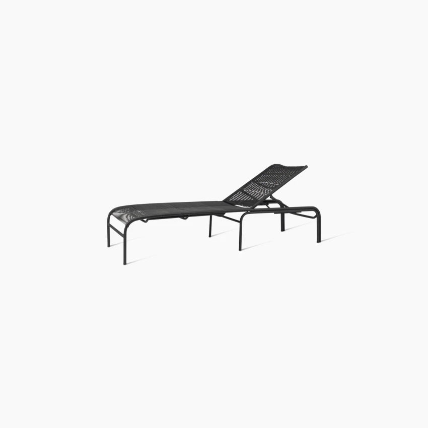 Vincent Sheppard LOOP Sonnenliege in Black mit Aluminiumrahmen und Geflecht