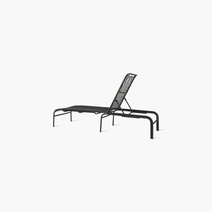 Vincent Sheppard LOOP Sonnenliege in Schwarz mit Aluminiumrahmen und Geflecht
