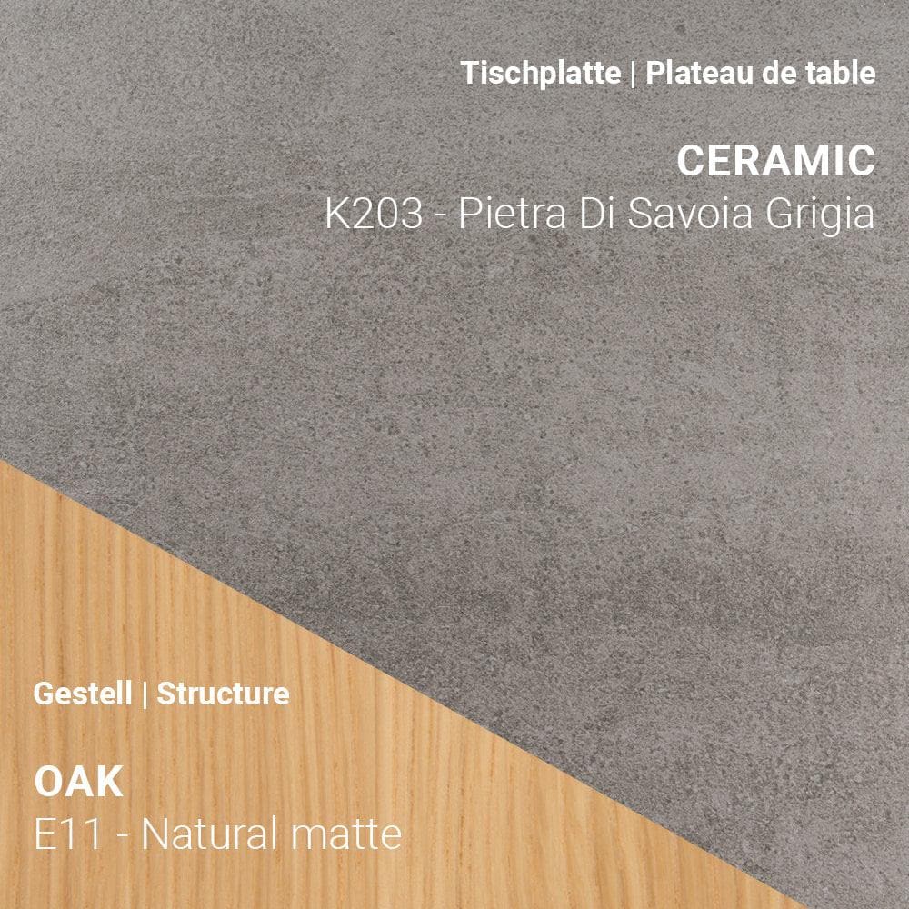 Esstisch DOLMEN T0700 - Keramik & Eiche _ Mobitec _SKU T0700-K203-200-E11