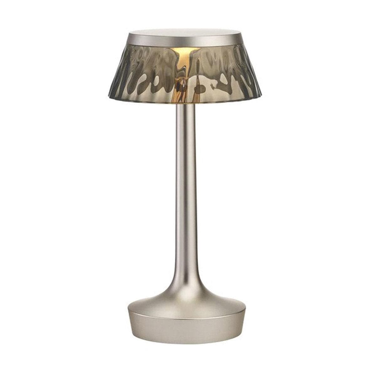 Flos BON JOUR Unplugged Tischlampe - Matt Chrome _ Flos _SKU F1037046 + F1036030