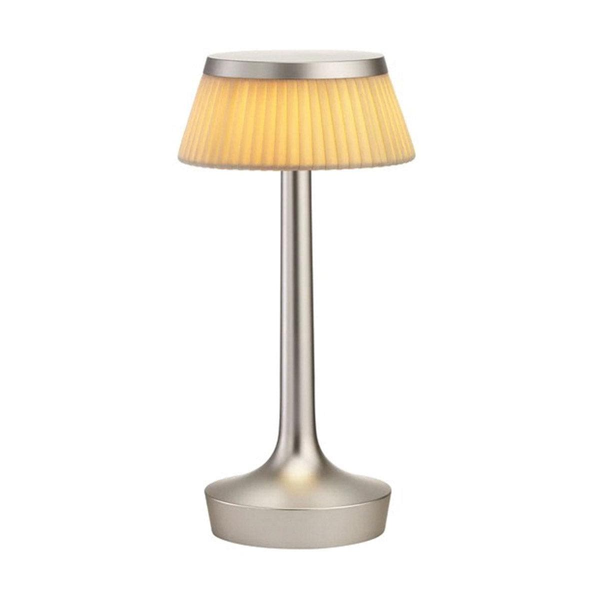 Flos BON JOUR Unplugged Tischlampe - Matt Chrome _ Flos _SKU F1037046 + F1036088