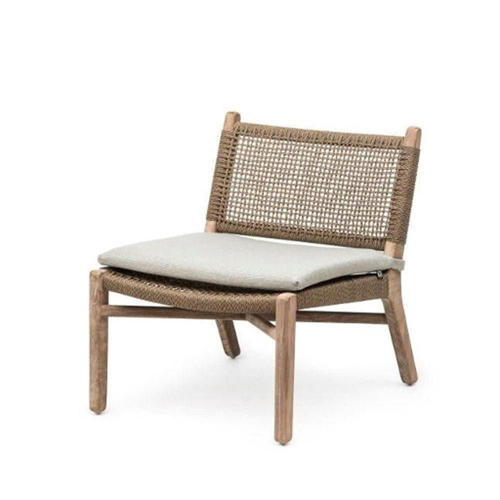 Gartenstuhl FIONA Easy mit Sitzkissen – bequemer Outdoor-Stuhl von Gommaire aus Teakholz, kombiniert mit wetterfestem Polster für maximalen Sitzkomfort