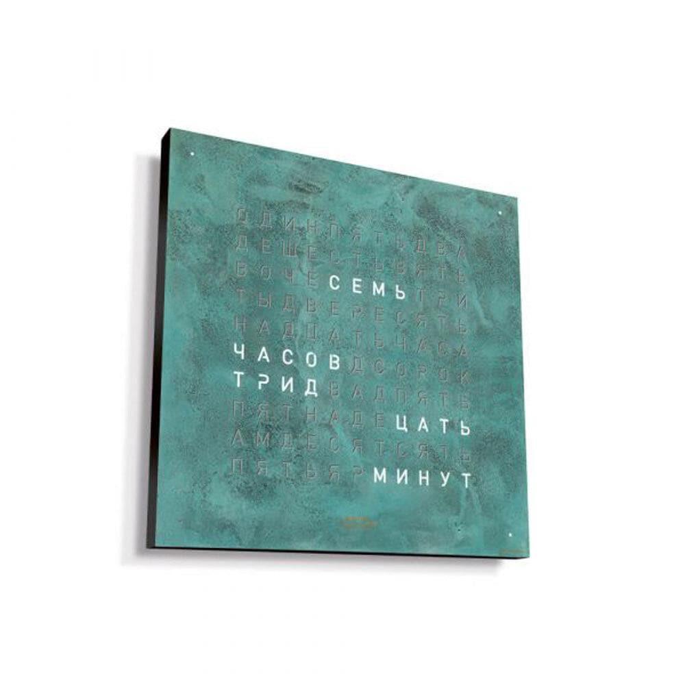 QLOCKTWO EARTH 45 в черном корпусе – дизайнерские настенные часы с медным покрытием в стиле винтаж