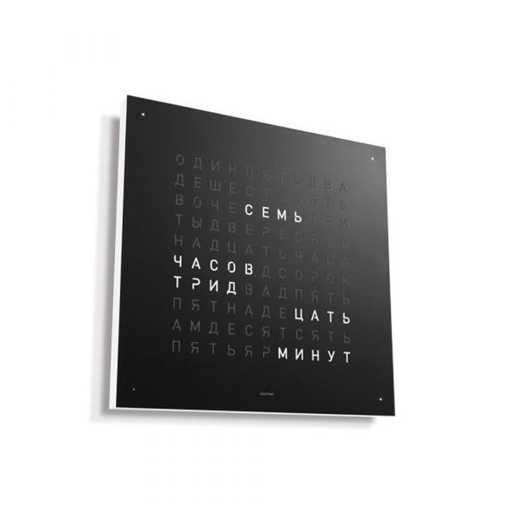 QLOCKTWO EARTH 45 Black Pepper – боковой вид с белым корпусом и чёрной передней панелью