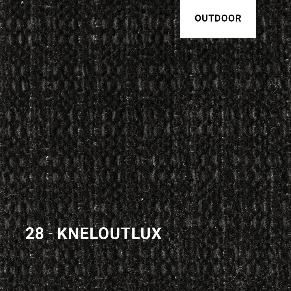 Mittelgrauer Stoff 28 KNELOUTLUX – wetterfester Outdoorstoff von Gommaire für das SUNNY BED COPENHAGUE, stilvoll und ideal für Teakholzmöbel